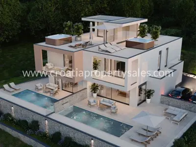 Kuća 217 m², Šibenik - panoramski pogled na more