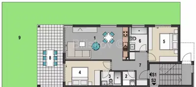 Pag, Mandre, novogradnja 82,60 m², prizemlje zgrade, vrt, parking - 9
