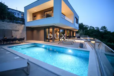 Villa 225 m², Medveja - Blick auf die Kvarner Bucht