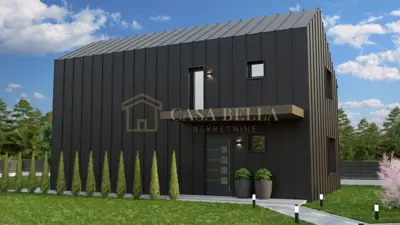 Ozalj, plot with a building permit and project - 2