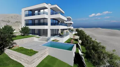 Stara Novalja - penthouse in the first row by the sea
