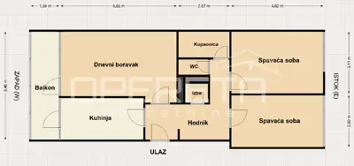 Stan 77 m², Siget, trosoban s balkonom i liftom - 16