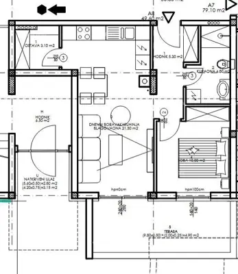 Wohnung in Pula, Veli vrh - Erdgeschoss, Terrasse und Parkplatz - 2