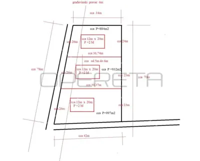 Building land 997 m², Nečujam, sea and Split view - 7
