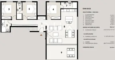 Penthouse 157,69 m², Privlaka - Meerblick und Dachterrasse - 22