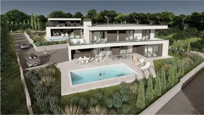 Vila 222 m², Umag - pogled na more i bazen