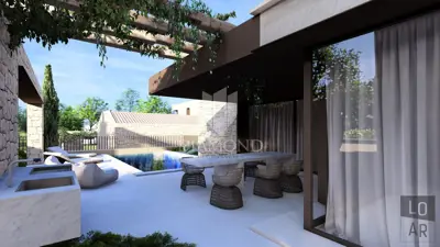 House 140 m², Karigador - 2 km from the beach and pool - 16