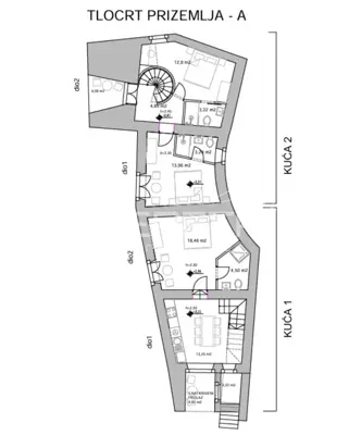 Three terraced houses for renovation in an excellent location with panoramic views - 13