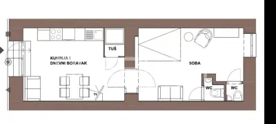 Gewerbefläche 43 m², Gornji Grad - Medveščak, Straßenbahnzone - 14