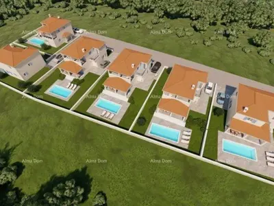 Ližnjan! verkauf einer im bau befindlichen villa mit pool.