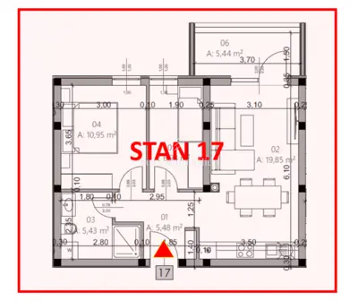 Stan u Puli, Centar - 2 spavaće sobe, balkon - 15