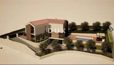 Buzet, Hum, plot, 848 m², building permit, project - 2