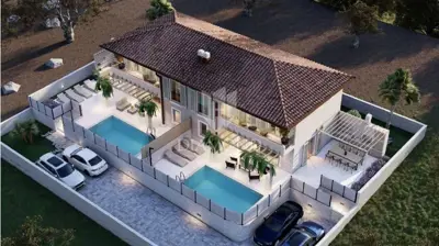 Doppelhaus, Malinska auf der Insel Krk, Pool und Meerblick