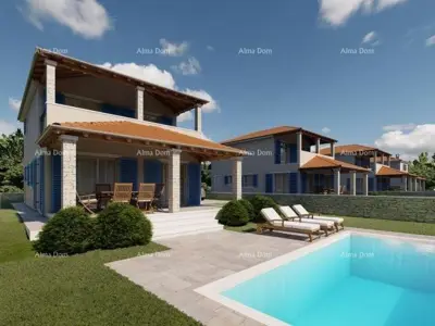 Kuća s bazenom, Ližnjan - pogled na more