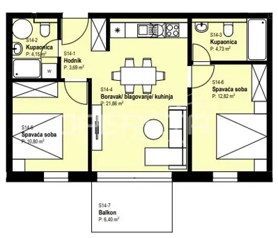 Apartment 65 m², Žitnjak - 3 rooms, balcony and parking space - 13