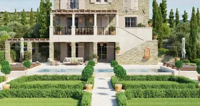 Motovun – Građevinsko zemljište 1.965 m² s projektom vile i pogledom na prirodu