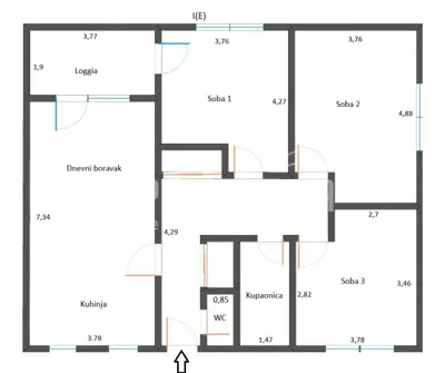 Wohnung 93 m², Gajnice, 4 Zimmer und Loggia - 14