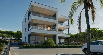 Pag, Mandre, novogradnja stan 76,25 m², na 2 katu zgrade, terasa - 2