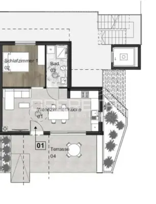 Stan 62,3 m², Tar - prizemlje, terasa 22 m² i bazen - 2