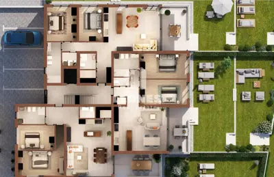 Wohnung 105 m², Novigrad - Hof 150 m² und Parkplatz - 12