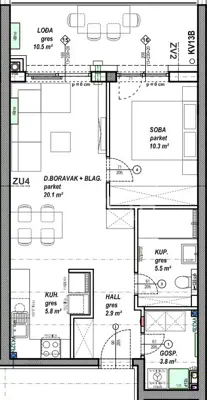 Stan 48 m², Globetka, Čakovec - lođa i odabir obloga - 6