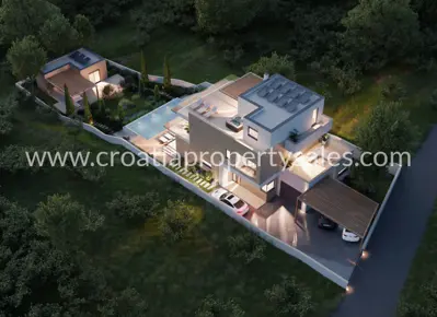 Villa in Rogoznica, Pool und Dachterrasse
