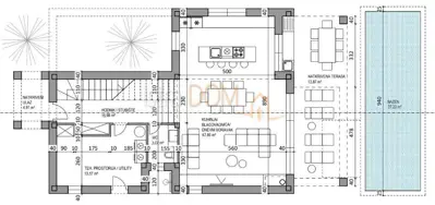 Građevinsko zemljište, Medulin - projekt kuće s bazenom - 2
