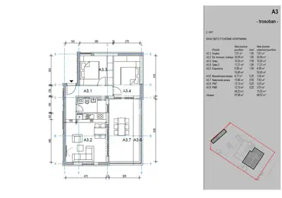 Novalja, moderna novogradnja, stan A3, NKP 69 m² - 8