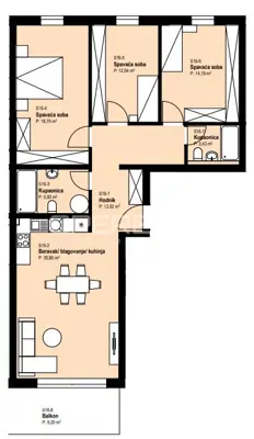 Stan 104,88 m², Žitnjak - 4 sobe, balkon i parkirno mjesto - 13