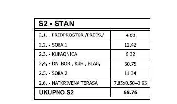 Stan 69 m², Valdebek Pula - 2 spavaće sobe i terasa - 2
