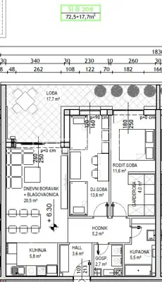 Wohnung 72,5 m², Čakovec Globetka, Loggia 17,7 m² - 7