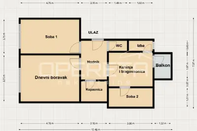 Stan 59 m², Maksimir - 2,5-sobni, balkon - 17