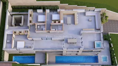 Brela, Baugrundstück mit Meerblick und Projekt - 18