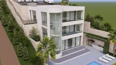 Brela, Baugrundstück mit Meerblick und Projekt - 4