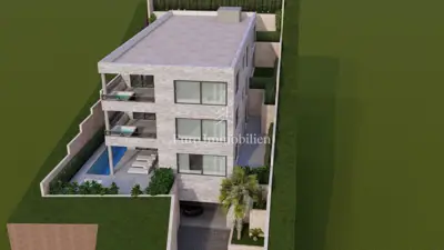 Brela, Baugrundstück mit Meerblick und Projekt - 17