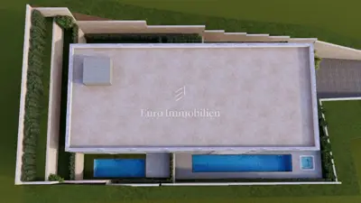 Brela, Baugrundstück mit Meerblick und Projekt - 19