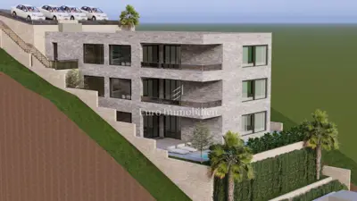 Brela, Baugrundstück mit Meerblick und Projekt - 14