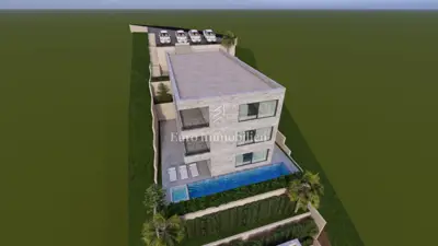 Brela, Baugrundstück mit Meerblick und Projekt - 10