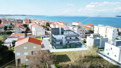 Wohnung S1 in Nin, Neubau mit Pool und 2 Parkplätzen