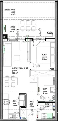 Apartment 46 m², Čakovec Globetka - loggia 22 m² - 6