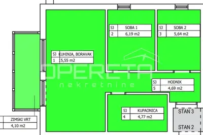 Stan 41 m², Retkovec - dvije sobe i loggia - 12