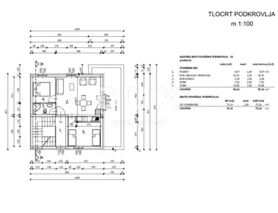 Apartment 58.4 m², Vir - sea view and terrace 22 m² - 14