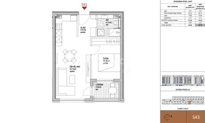 Apartment 43.7 m², Dugave, Novi Zagreb - Istok - new build with loggia - 4