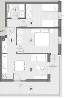 Apartment A5, Pula Šikići - ground floor, 2 bedrooms - 8