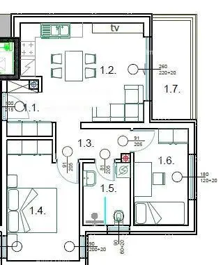Stan 54 m², Pula Centar - 2 spavaće sobe i terasa - 5