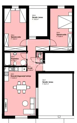 Stan 97,78 m², Žitnjak - 3 sobe, 2 terase - 13