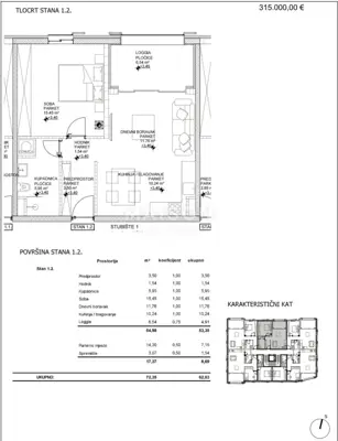 Stan 54,98 m², Cres centar - 50 m od mora - 9