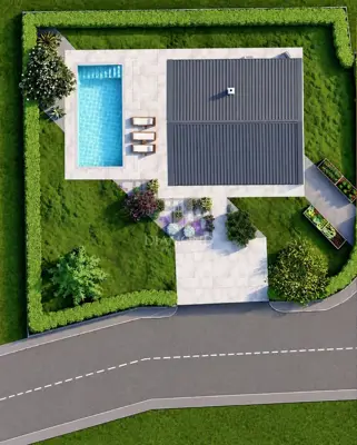 Building plot 623 m², Barban - house project with pool - 3