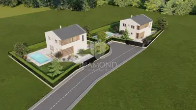 Building plot 623 m², Barban - house project with pool - 2