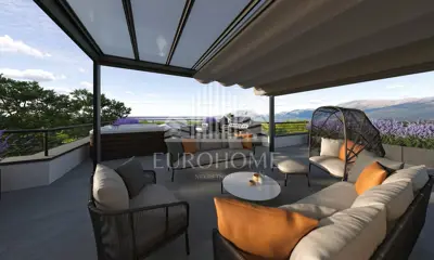 Penthouse 102 m², Mandre, panoramska krovna terasa